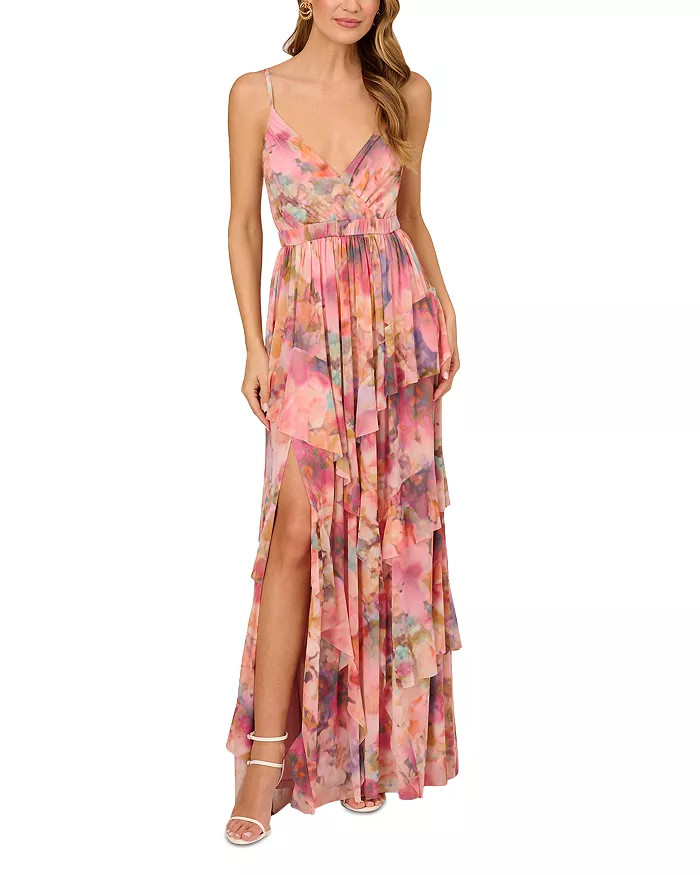 Printed Mesh Gown | Bloomingdale's (US)