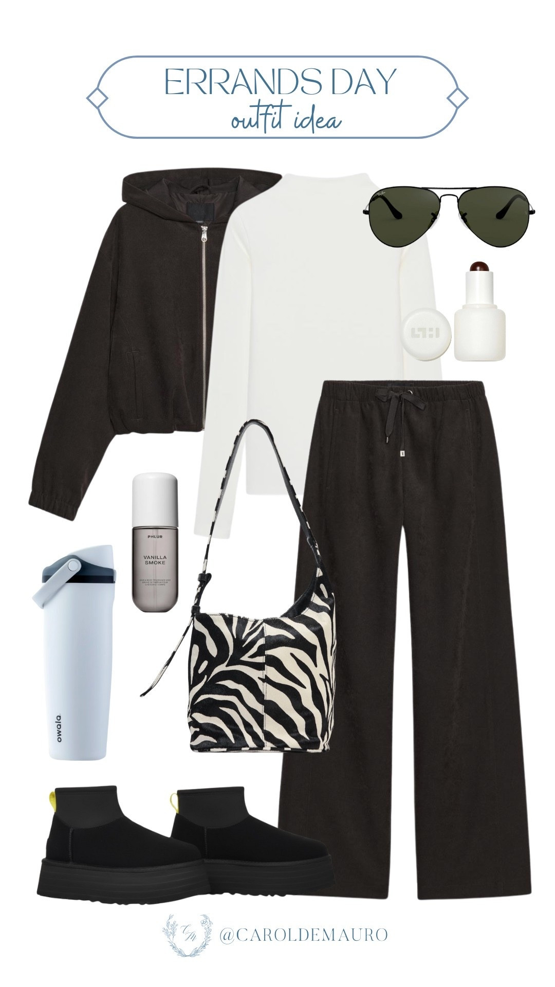 Running errands never looked so good. You can keep it simple with a white turtleneck and a zip-up hoodie, then level up the vibe with some classic aviators. It’s the perfect "off-duty" uniform for a busy Saturday.

outfit idea, all black style, edgy look, lounge wear, shoe inspo, fashion accessories, everyday wear, weekend vibes

#LTKSeasonal #LTKHome #LTKFindsUnder50