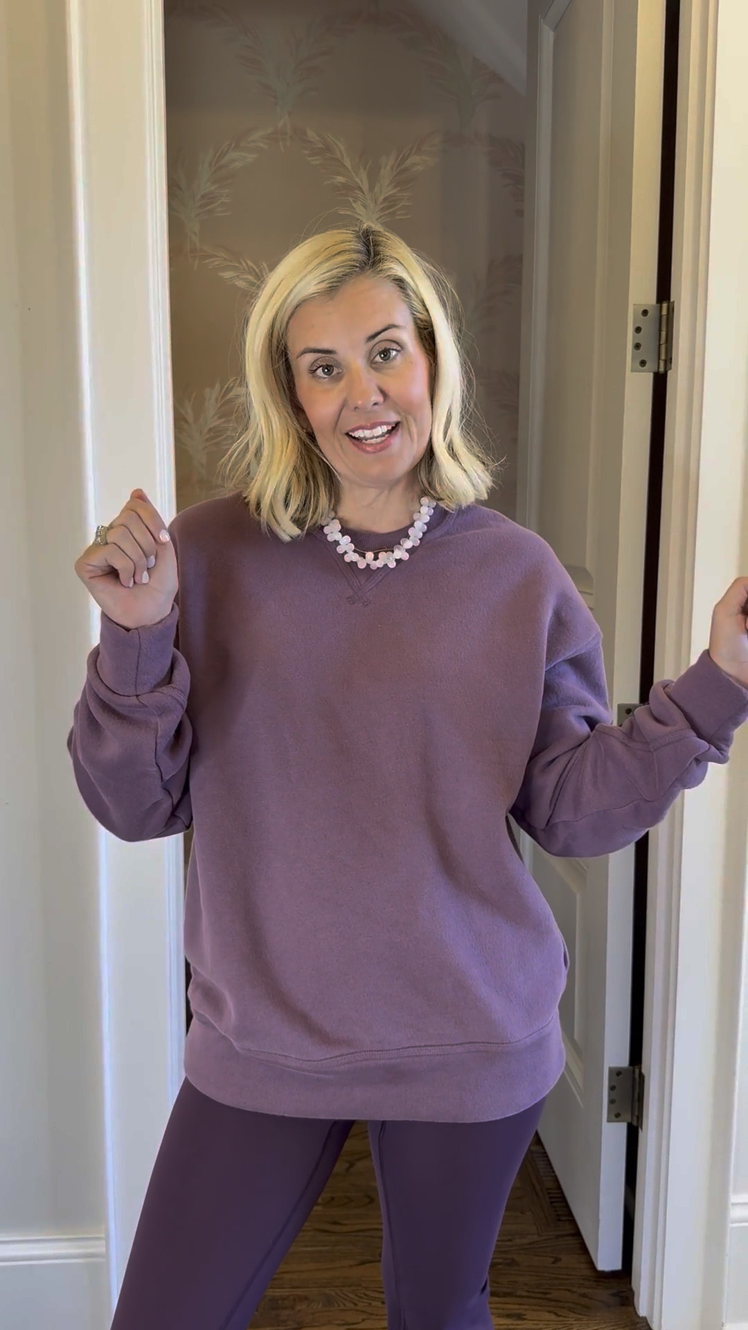 Hot off the press! The new cotton fleece crewneck tunic is a YES!! 

Tops - xs
Pants - petite small
Leggings - 7/8 small

Use code CatherineXSpanx to save 15% + free shipping on your 1st order 

#LTKActive #LTKmomlife #LTKOver40