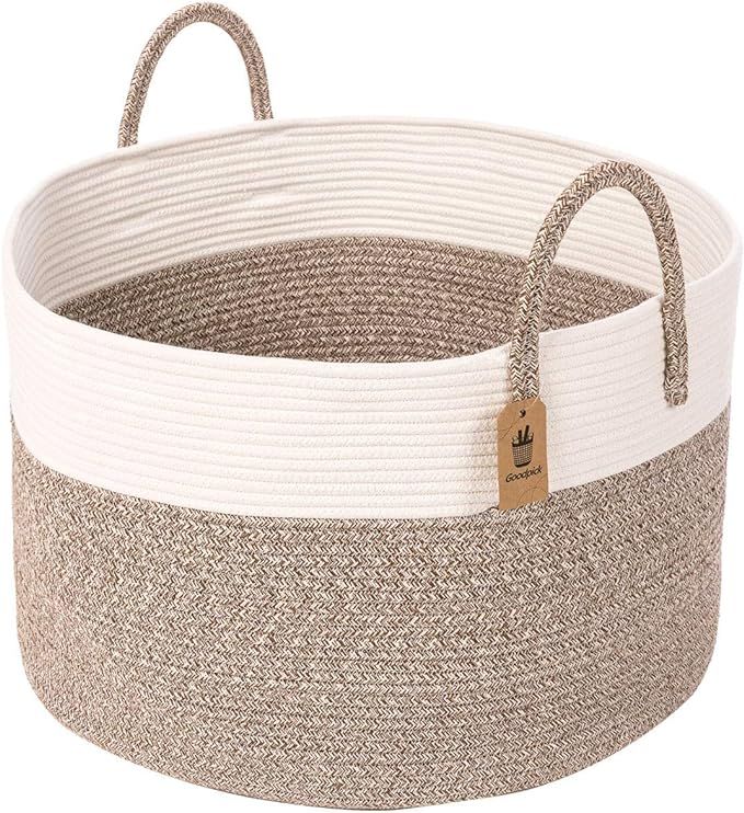 Goodpick Extra Large Cotton Rope Basket - Woven Hamper Basket with Handles Nursery Storage Baby L... | Amazon (CA)