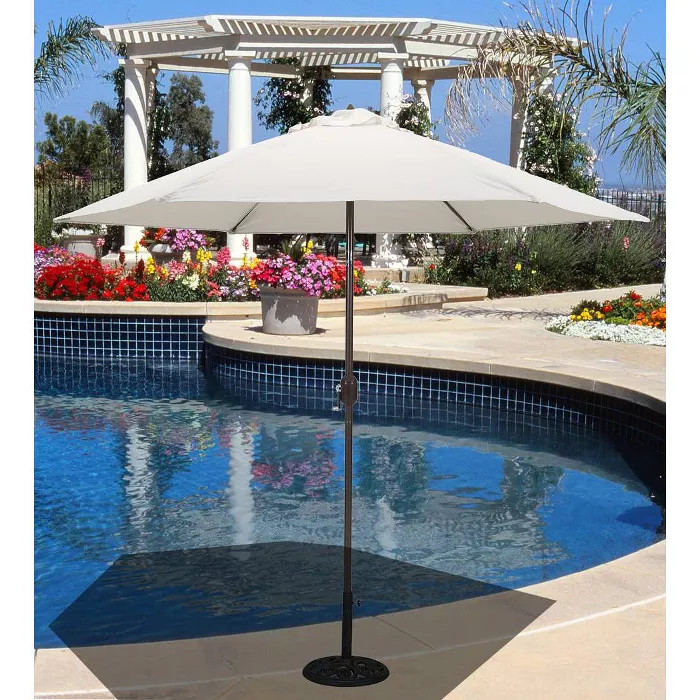 9' Round Aluminum Patio Umbrella Antique White | Target