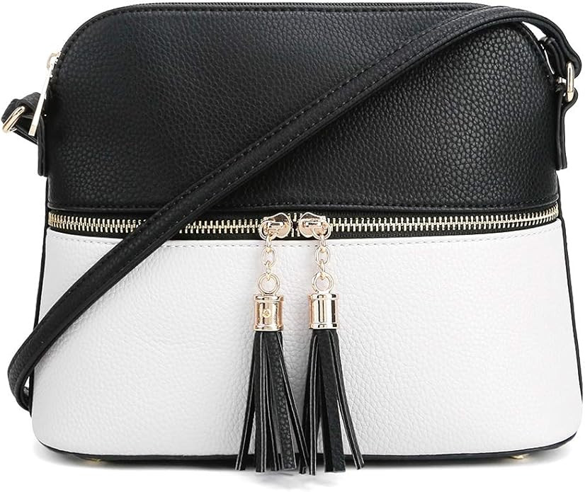 SG SUGU Lunar Lightweight Medium Dome Crossbody Bag Shoulder Bag with Tassel | Zipper Pocket | Ad... | Amazon (US)