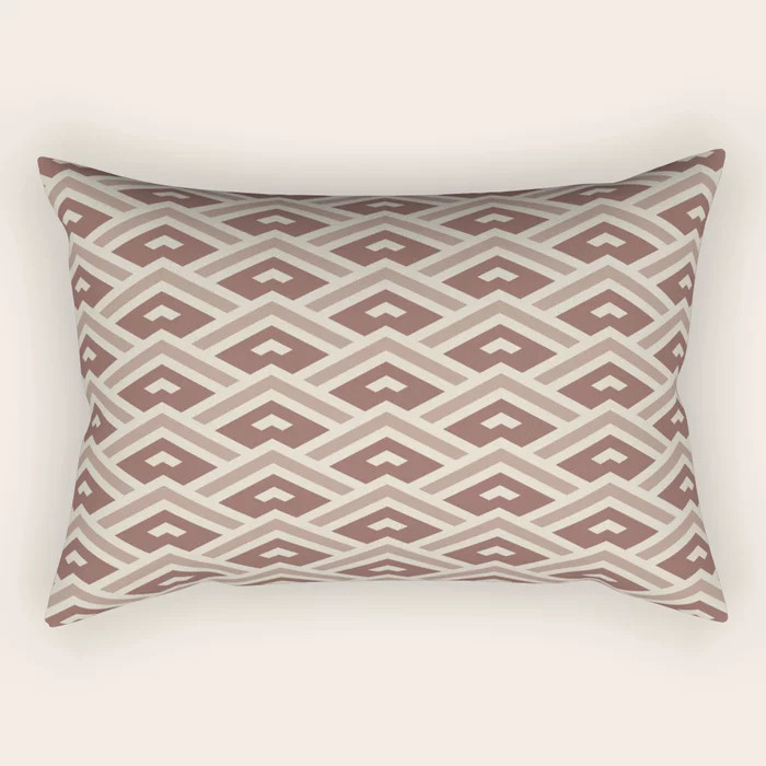Earthy Browns Tessellation Line Pattern 31 Abstract Modern Points Rectangular Pillow by PIPA Art ... | Society6