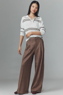 The Avery Plaid Wide-Leg Trousers by Maeve | Anthropologie (US)