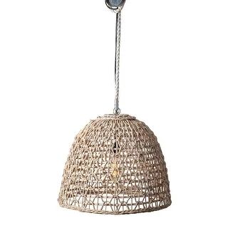 Whitewashed Open Weave Rattan Dome Lighting Pendant - Whitewashed Rattan | Bed Bath & Beyond