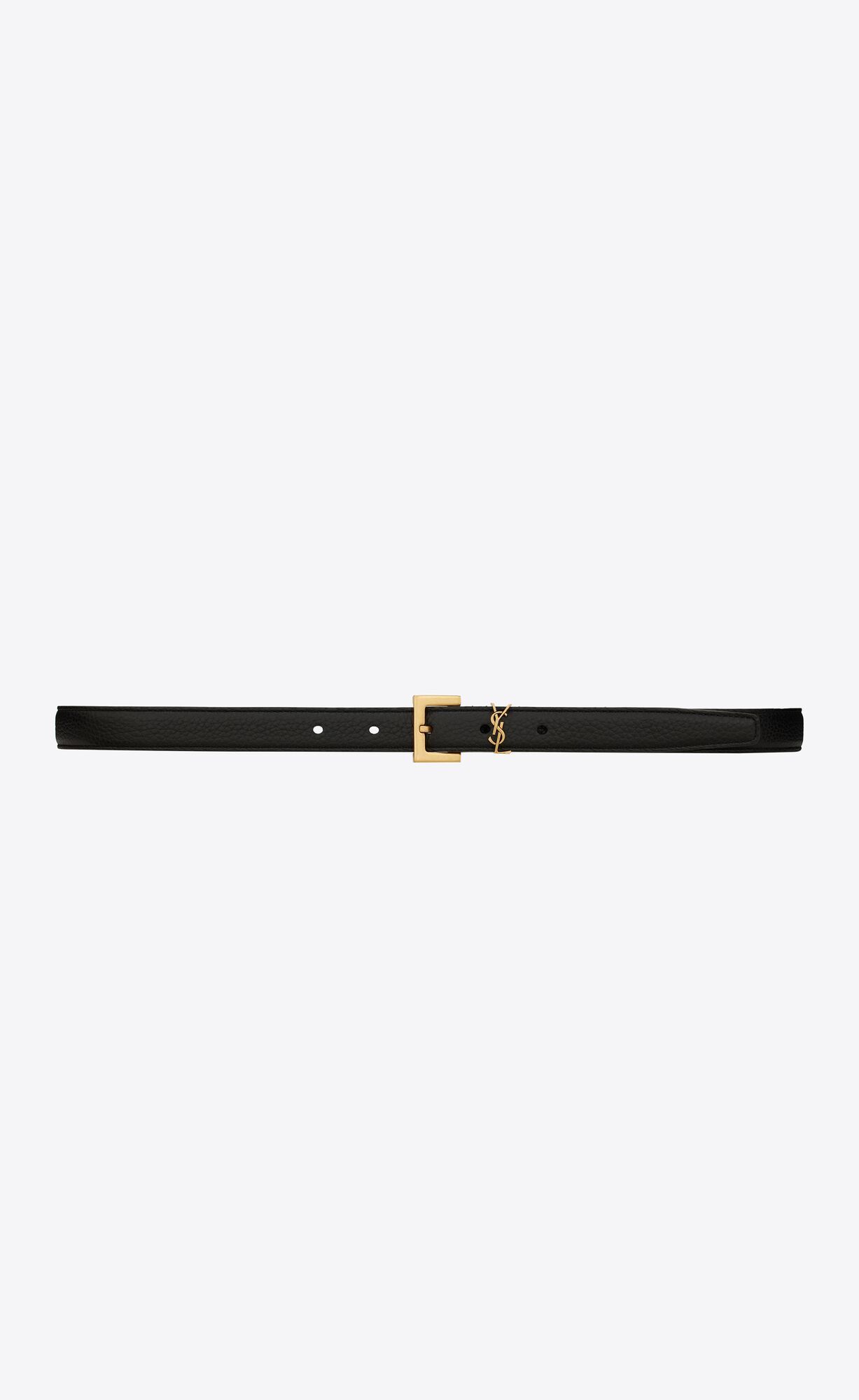 cassandre thin belt with square buckle in grained leather | Saint Laurent Inc. (Global)