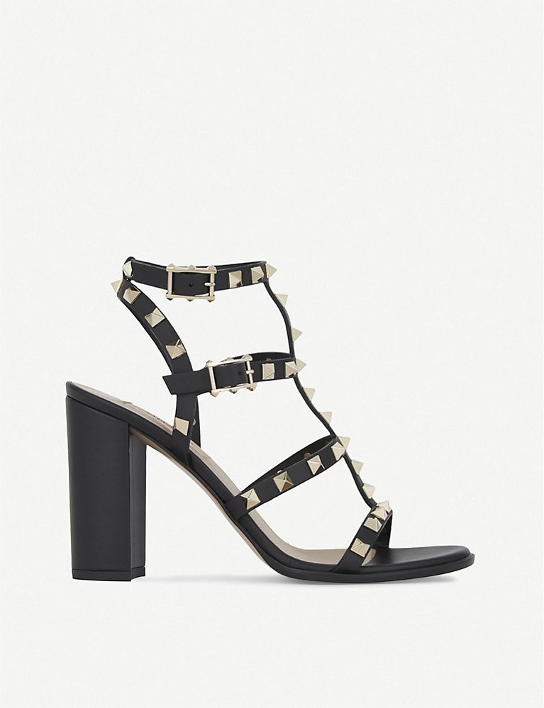 Rockstud 90 leather heeled sandals | Selfridges