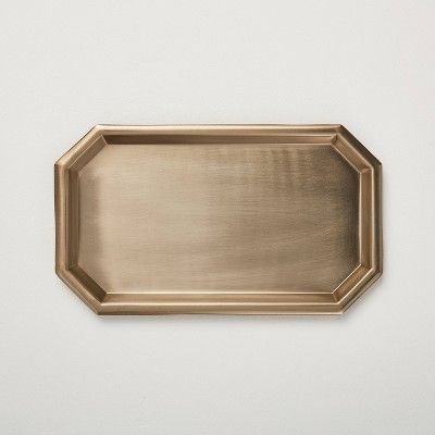Large Metal Desk Accessory Tray Brass Finish - Hearth &#38; Hand&#8482; with Magnolia | Target