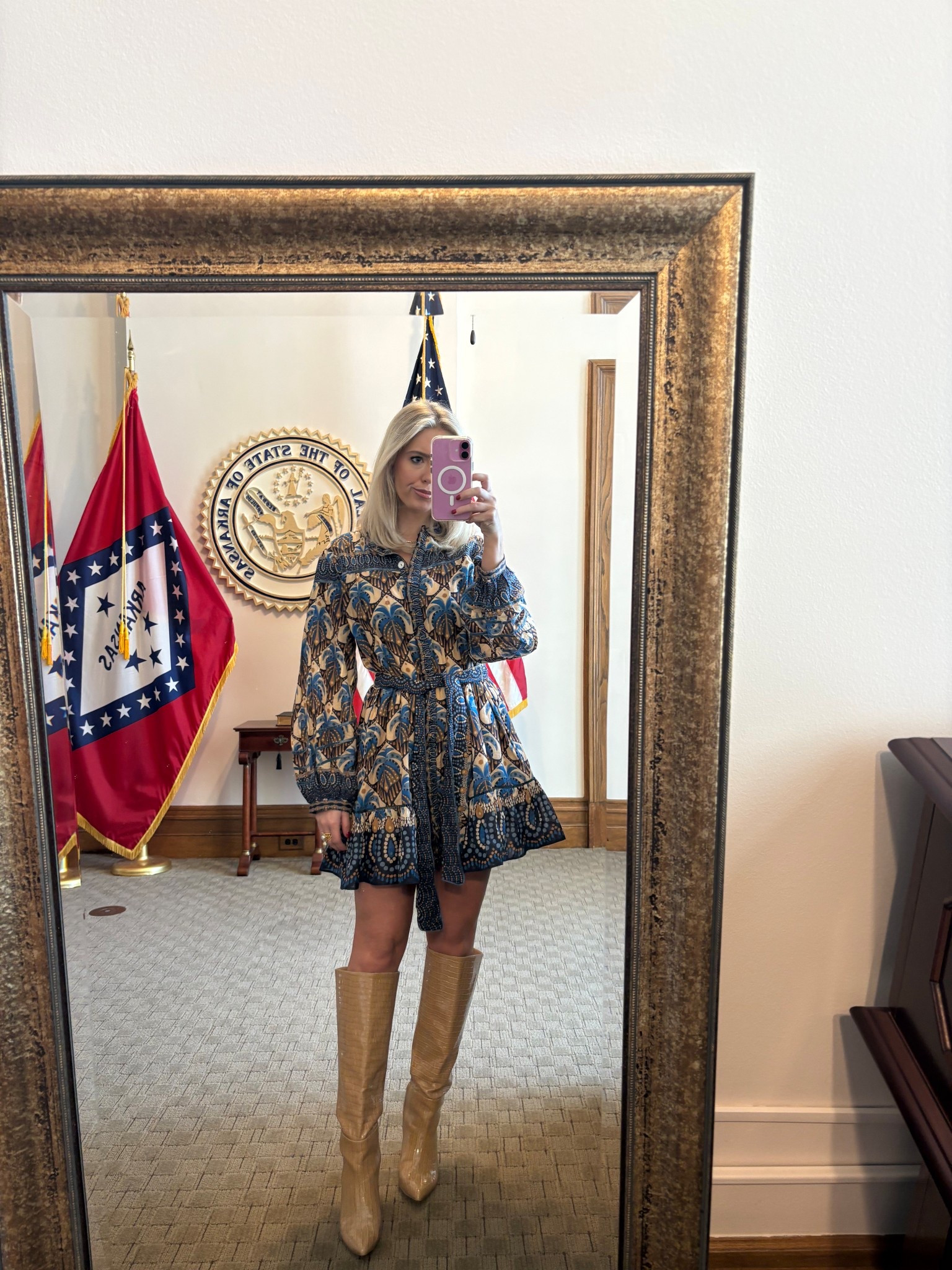 Fav Farm Rio dress size small - appears sold out online but I’ve linked one of the many I saw on Poshmark and other similar styles! Boots are Lulus from last year - linking the other colors  they still have!

#LTKWorkwear #LTKStyleTip #LTKSeasonal