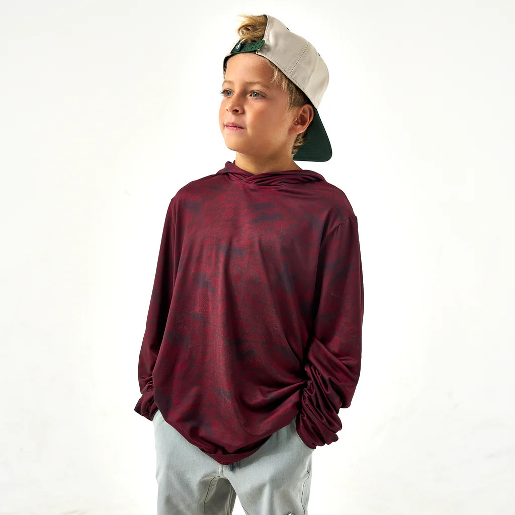 Youth Performance Hoodie - Maroon Texas Camo | BURLEBO