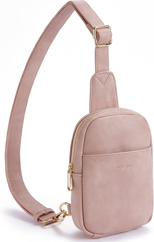 Telena Small Sling Bag for Women Leather Crossbody Fanny Packs Chest Bag for Women | Amazon (US)