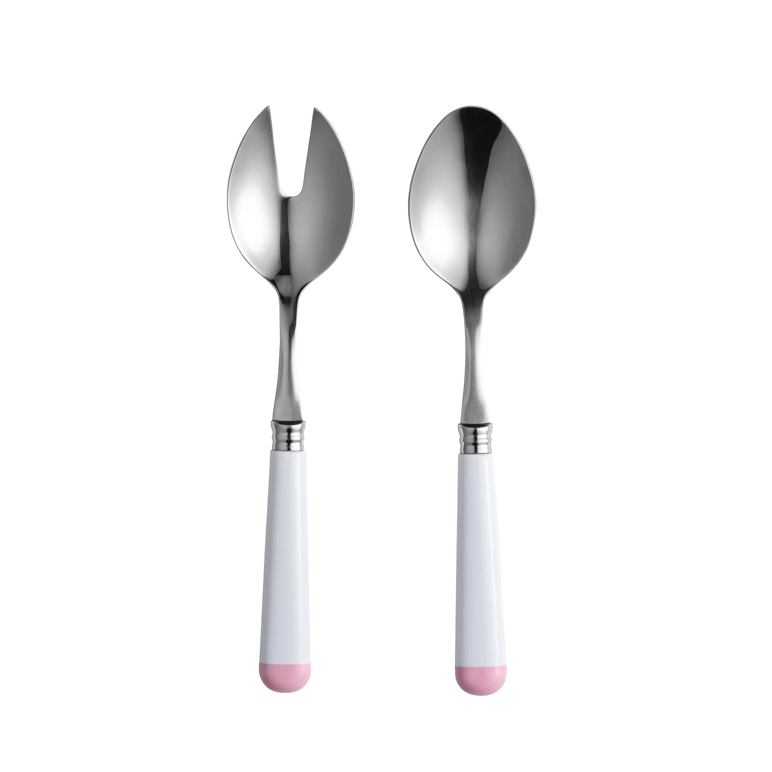 White and Pink Salad Servers | In The Roundhouse