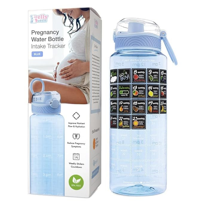 BellyBottle Pregnancy Water Bottle Intake Tracker with Weekly Milestone Stickers (BPA-Free) Pregn... | Amazon (US)