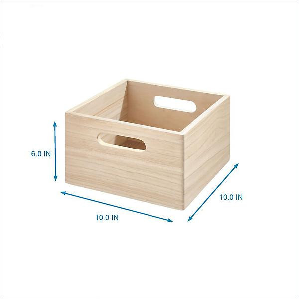 THE HOME EDIT Narrow Wooden All-Purpose Bin Onyx | The Container Store