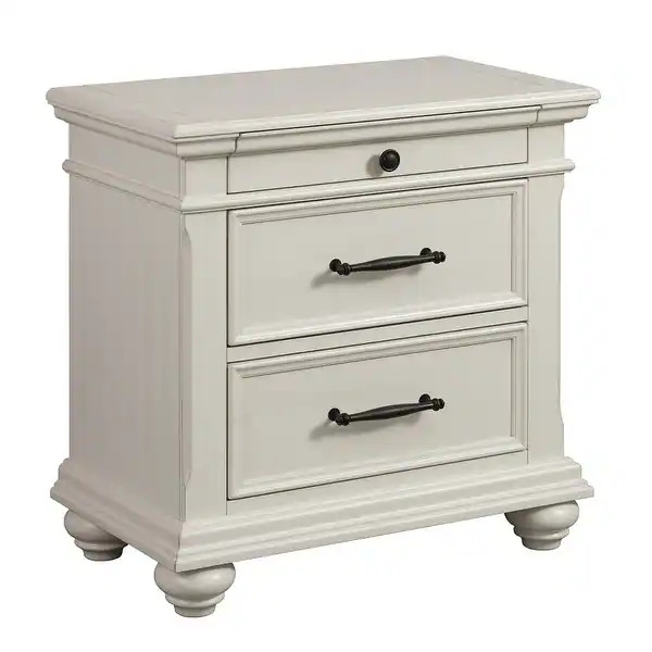 Copper Grove Derbyhaven Off-white Wood 3-drawer Nightstand | Bed Bath & Beyond