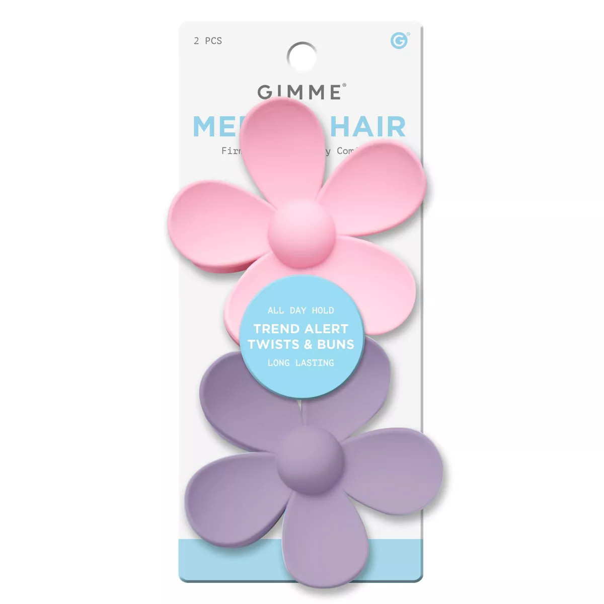 Gimme Beauty Medium Flower Claw Clip - Blue/Pink - 2pc | Target