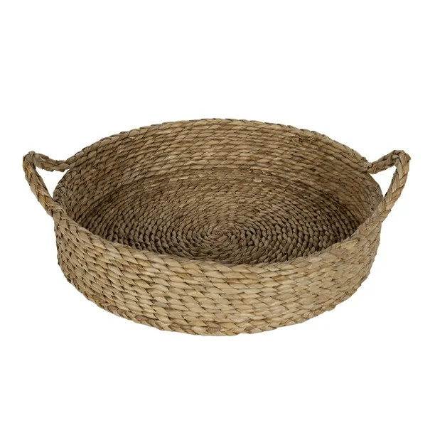 Better Homes & Gardens 16" Round Natural Colored Water Hyacinth Woven Tray | Walmart (US)