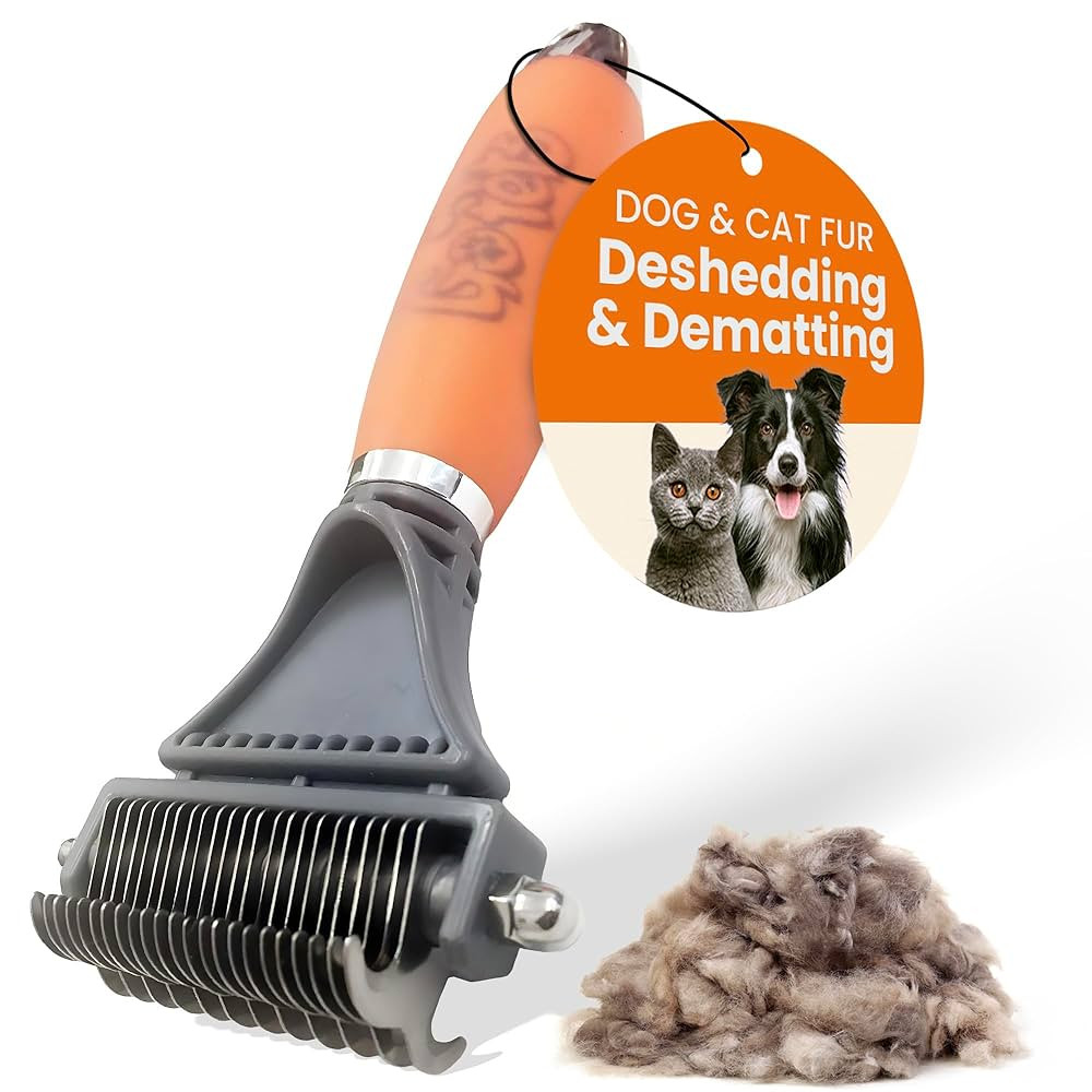 GoPets 2-Sided Dematting & Deshedding Comb for Dogs & Cats, Versatile Undercoat Detangler Brush f... | Amazon (US)