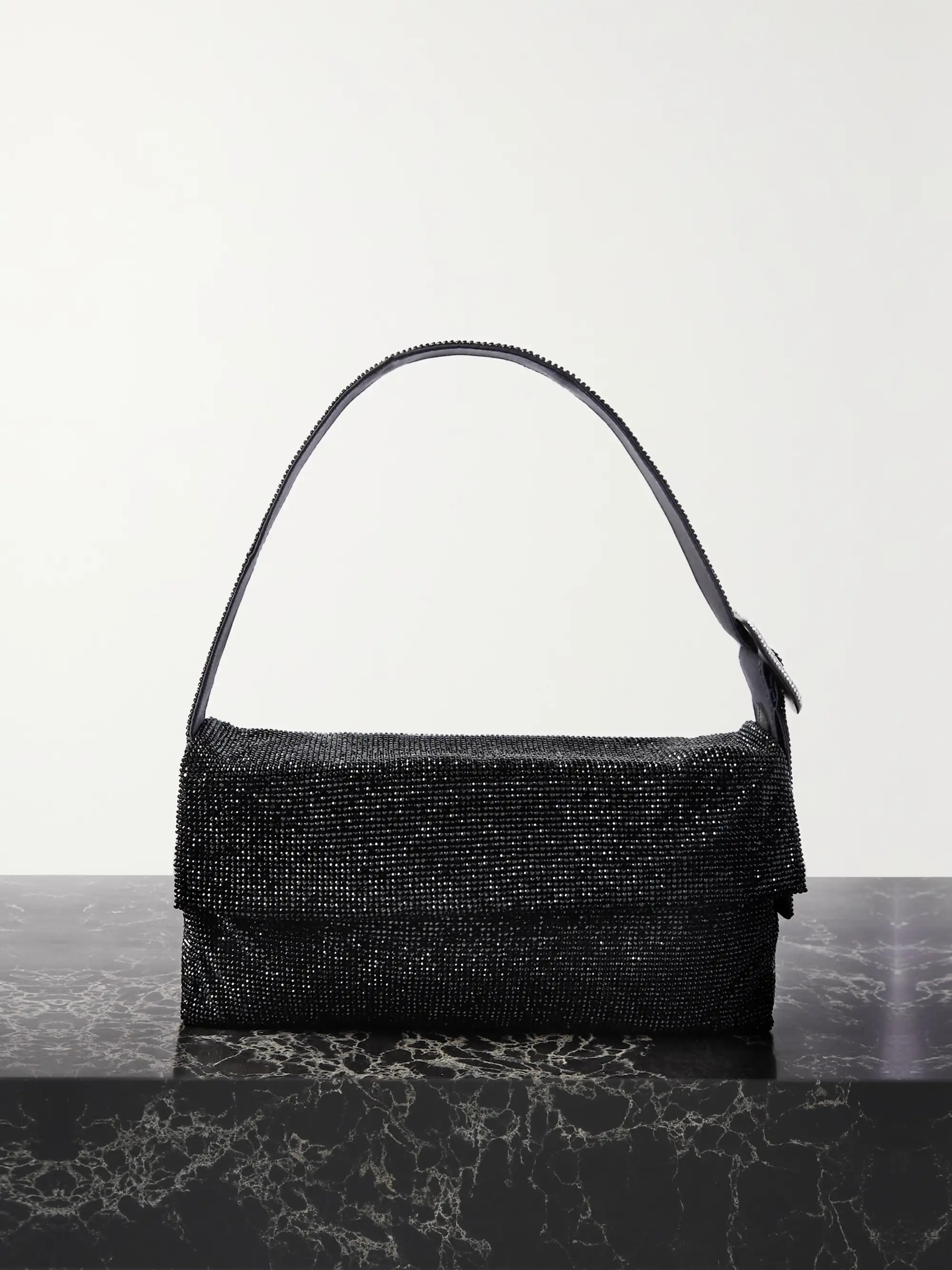 Vitty La Grande large crystal-embellished satin shoulder bag | NET-A-PORTER (US)