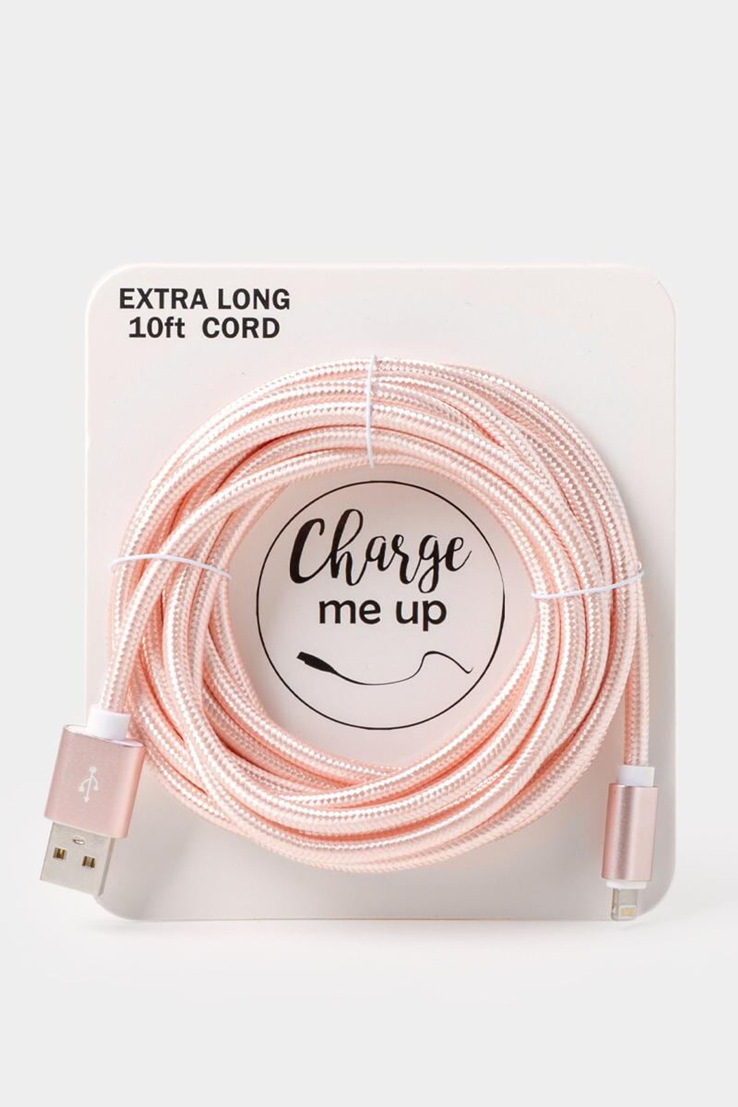 Braided Pink Metallic Charging Cable | Francesca's