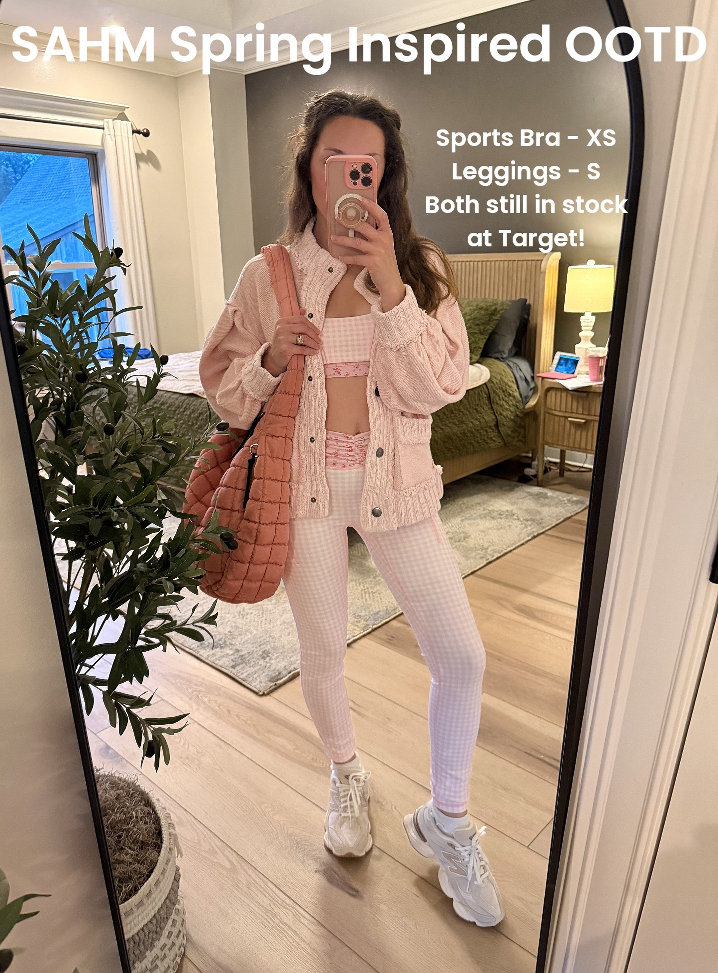 OBSESSED with this matching sports bra & leggings from Target!! Print is adorable and the bra has the cutest ruffle sleeves 💕💕💕

Stay at home mom spring outfit, SAHM style, SAHM ootd, girly outfit, mom athleisure 

#LTKPetite #LTKootd #LTKmomlife