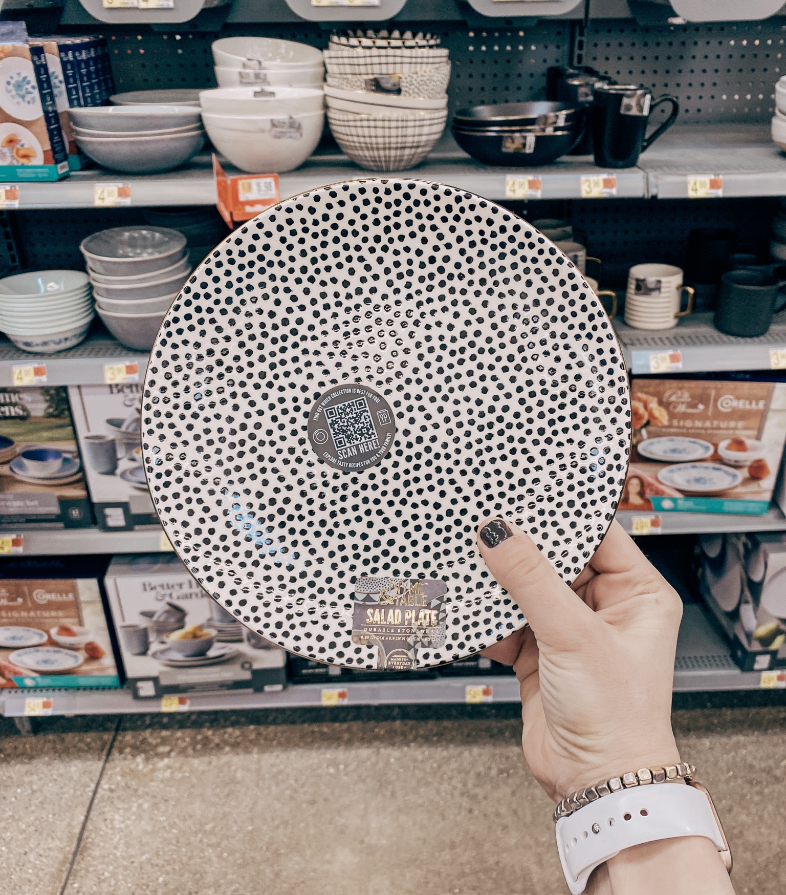 This Black & White Dinnerware is so cute! Love it so much! The brand is Thyme & Table and it’s specifically the ‘Dot Collection’ at Walmart! 