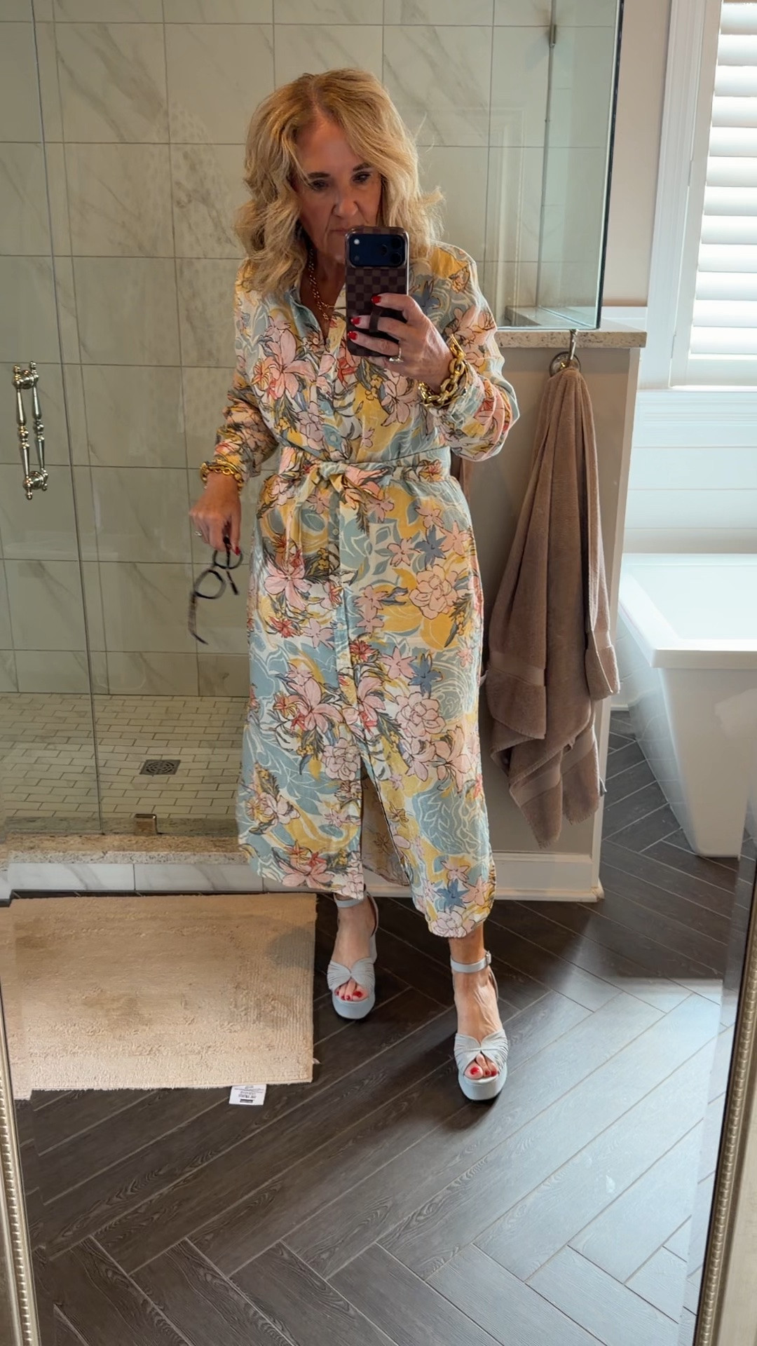 Heading off to a wedding tonight I think this is the perfect summer evening wedding guest dress for a winery barn reception outdoor reception
Baby shower showers, bridal showers beach vacation vacations. It’s just lovely.
Wearing a size 10, I did size up and it gives me a little bit of extra room in the shoulders in the arms
Platform shoes come in several colors. The blue is getting limited.
Use my code NANETTE20 for 20% off Anthropologie

#LTKSaleAlert #LTKOver40 #LTKWedding