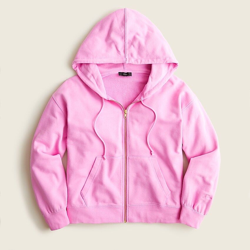 University terry zip-up hoodie with logo embroidery | J.Crew US