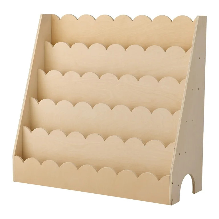 KFFKFF Montessori 5-Tier Kids Bookshelf with Scalloped Design, Front-Facing Toddler Bookcase, Inc... | Walmart (US)