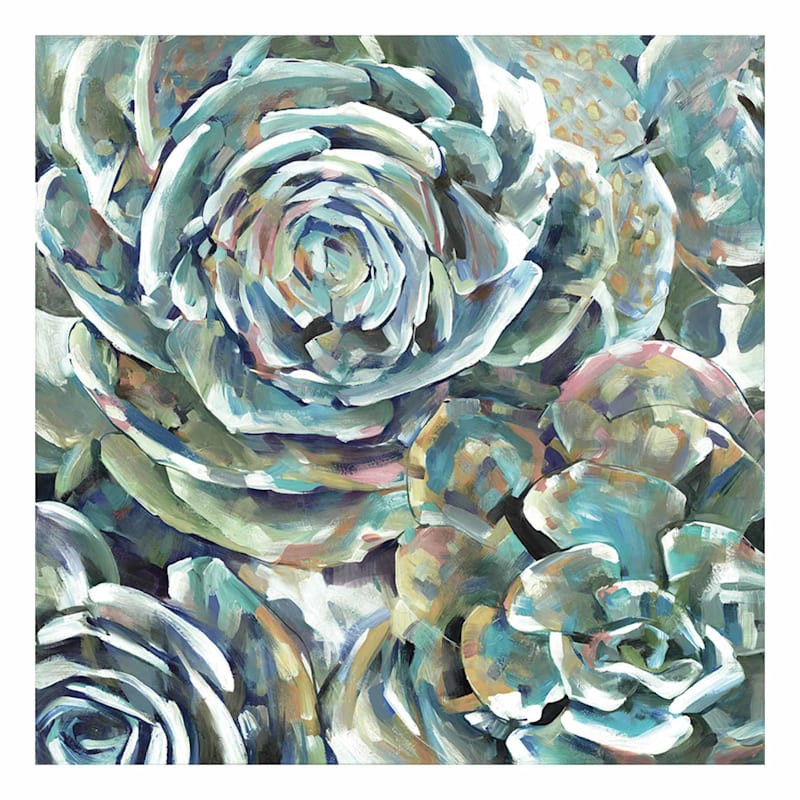 Desert Bloom Blues Canvas Wall Art, 35" | At Home