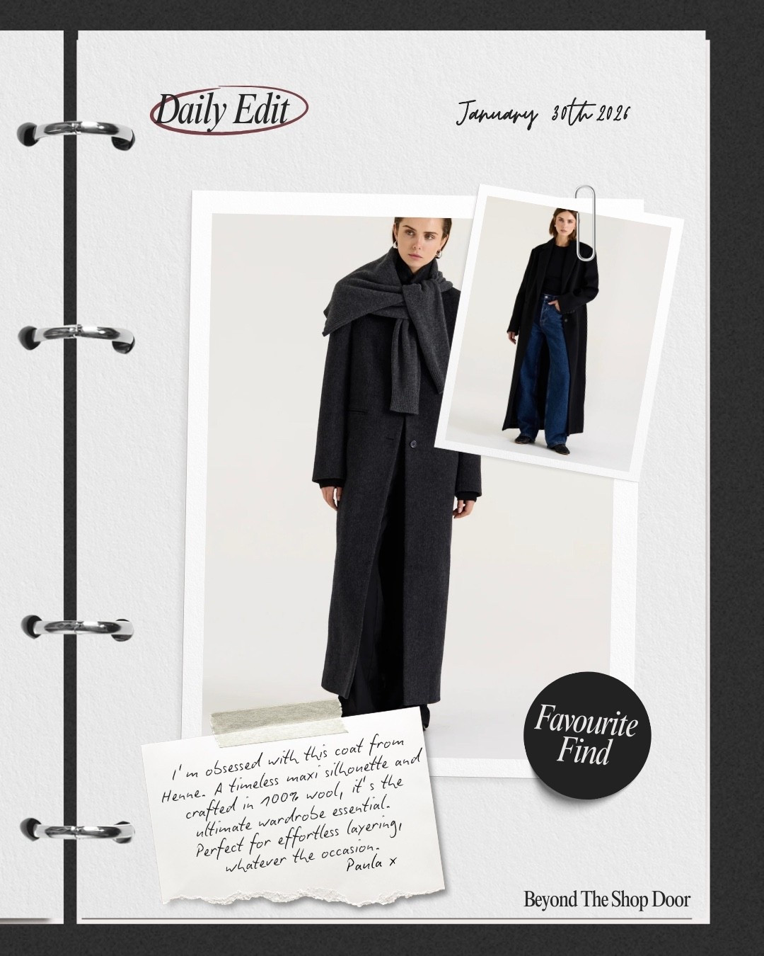 Fashion Find - Maxi Wool Coat

I’m obsessed with this coat from Henne. A timeless maxi silhouette and crafted in 100% wool, it’s the ultimate wardrobe essential. 

Perfect for effortless layering, whatever the occasion, and the latest fashion trend “when the coat is the outfit” !!

#LTKSeasonal #LTKOver40