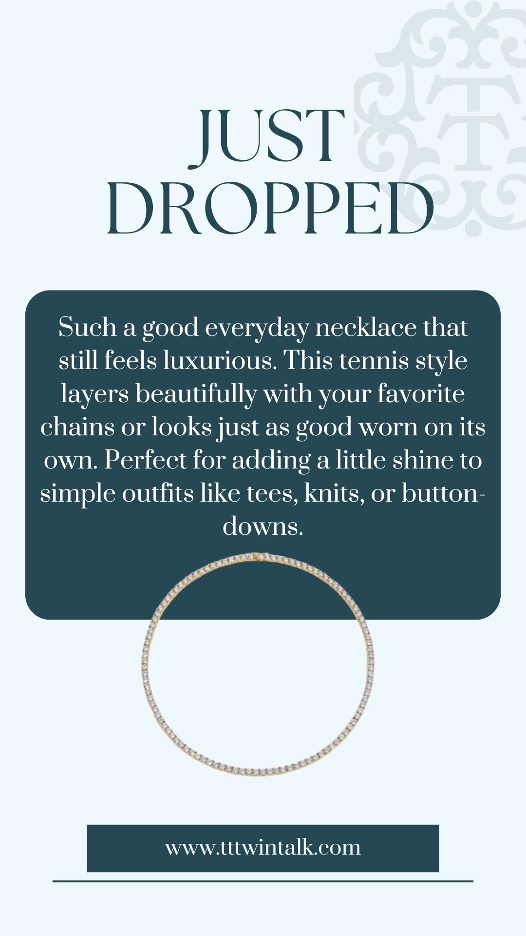 Such a good everyday necklace that still feels luxurious. This tennis style layers beautifully with your favorite chains or looks just as good worn on its own. Perfect for adding a little shine to simple outfits like tees, knits, or button-downs.

#LTKOver40 #LTKFindsUnder100 #LTKSeasonal