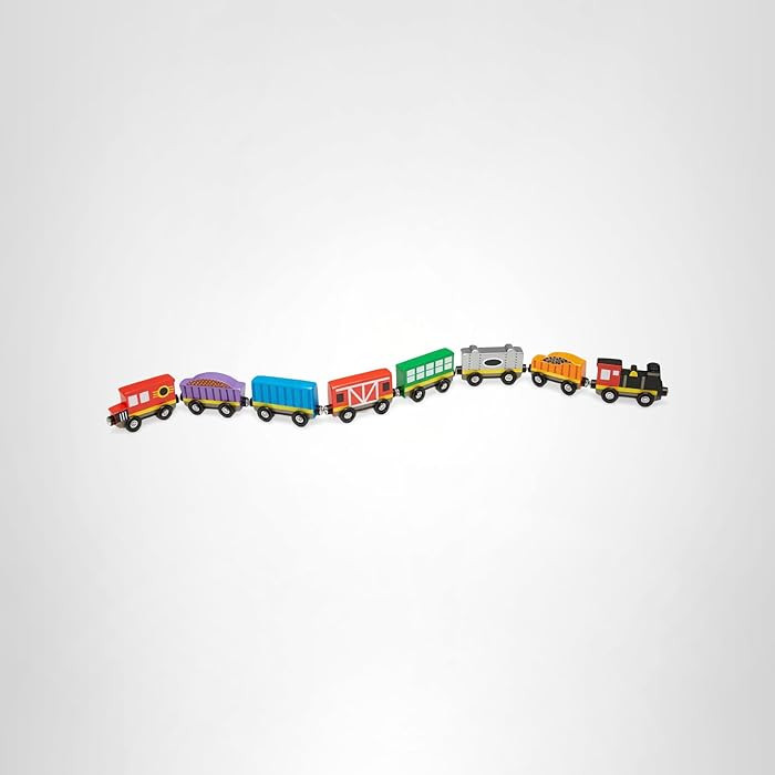 Melissa & Doug Wooden Magnetic Train Cars - 8 Piece Educational and Skill-Building Wooden Toy for... | Amazon (US)
