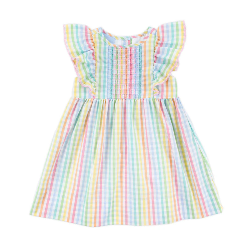 Colorful Multi Plaid Smocked Rachel Dress | Classic Whimsy