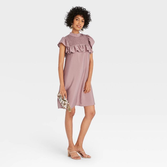 Women's Sleeveless Ruffle Yoke Dress - A New Day™ | Target