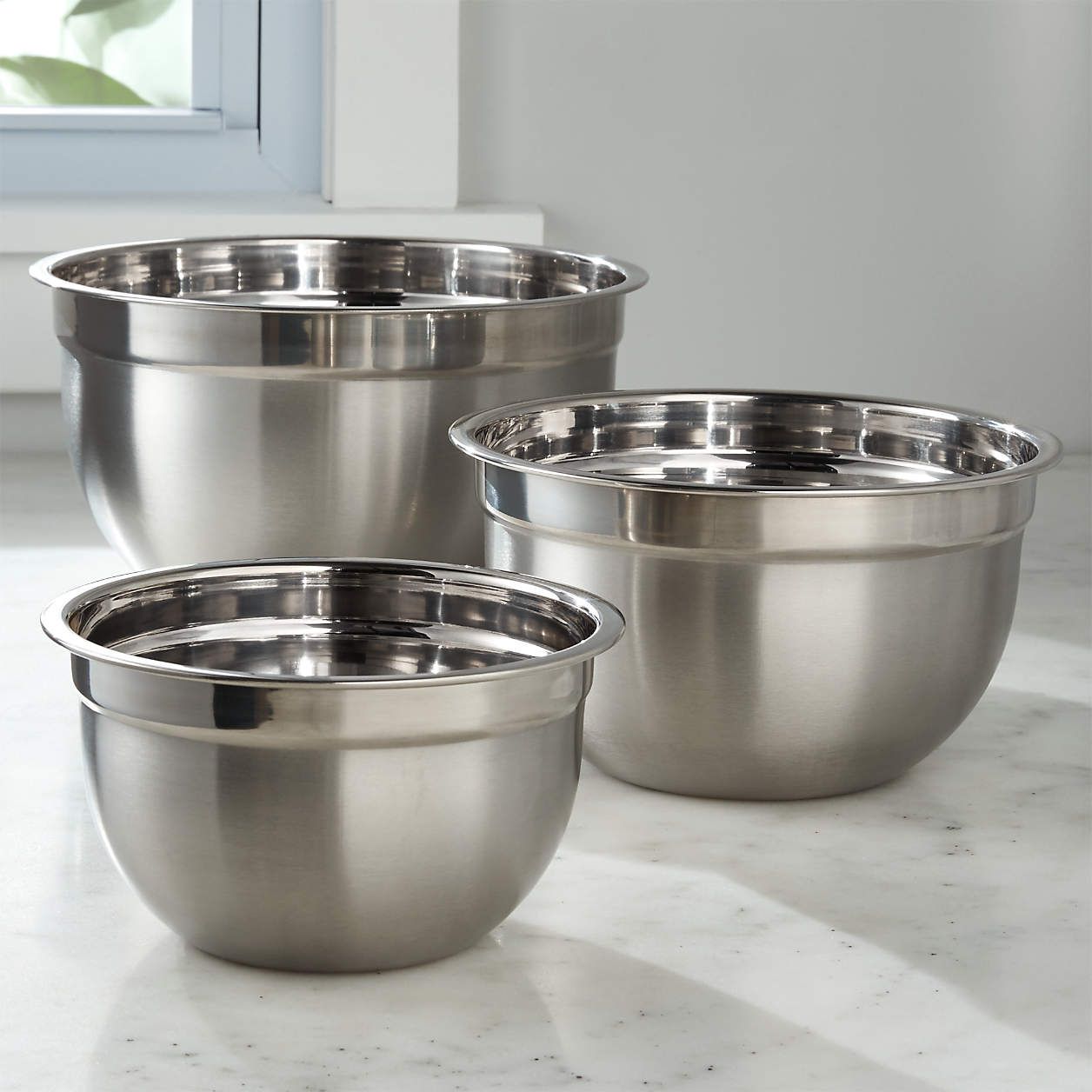 Stainless Steel Bowls, Set of 3 + Reviews | Crate & Barrel | Crate & Barrel
