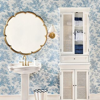 Sway 36 Inch Brass Round Scalloped Wll Mirror | Ballard Designs, Inc.