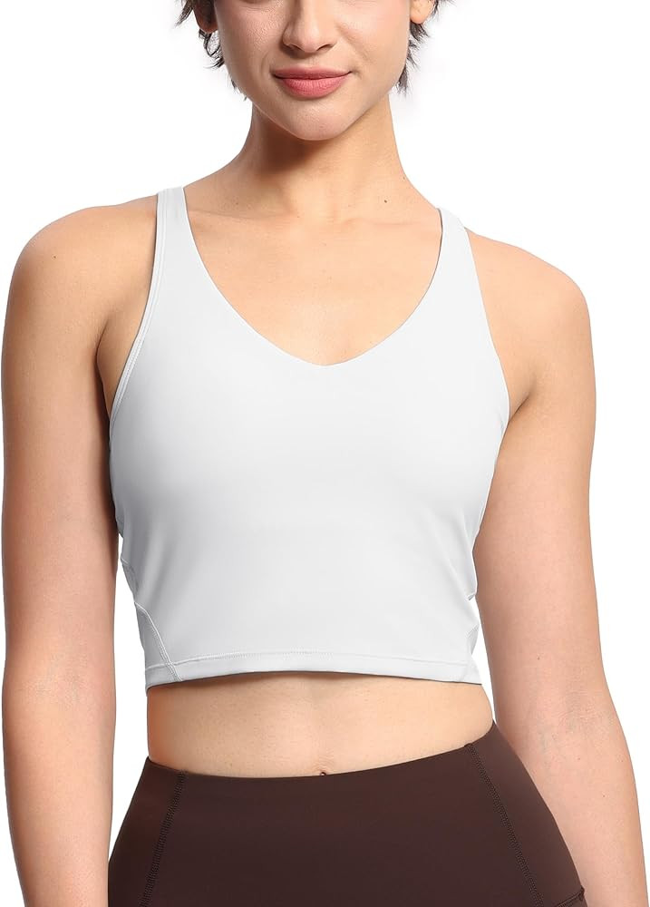 THE GYM PEOPLE Womens' Sports Bra Longline Wirefree Padded with Medium Support | Amazon (US)