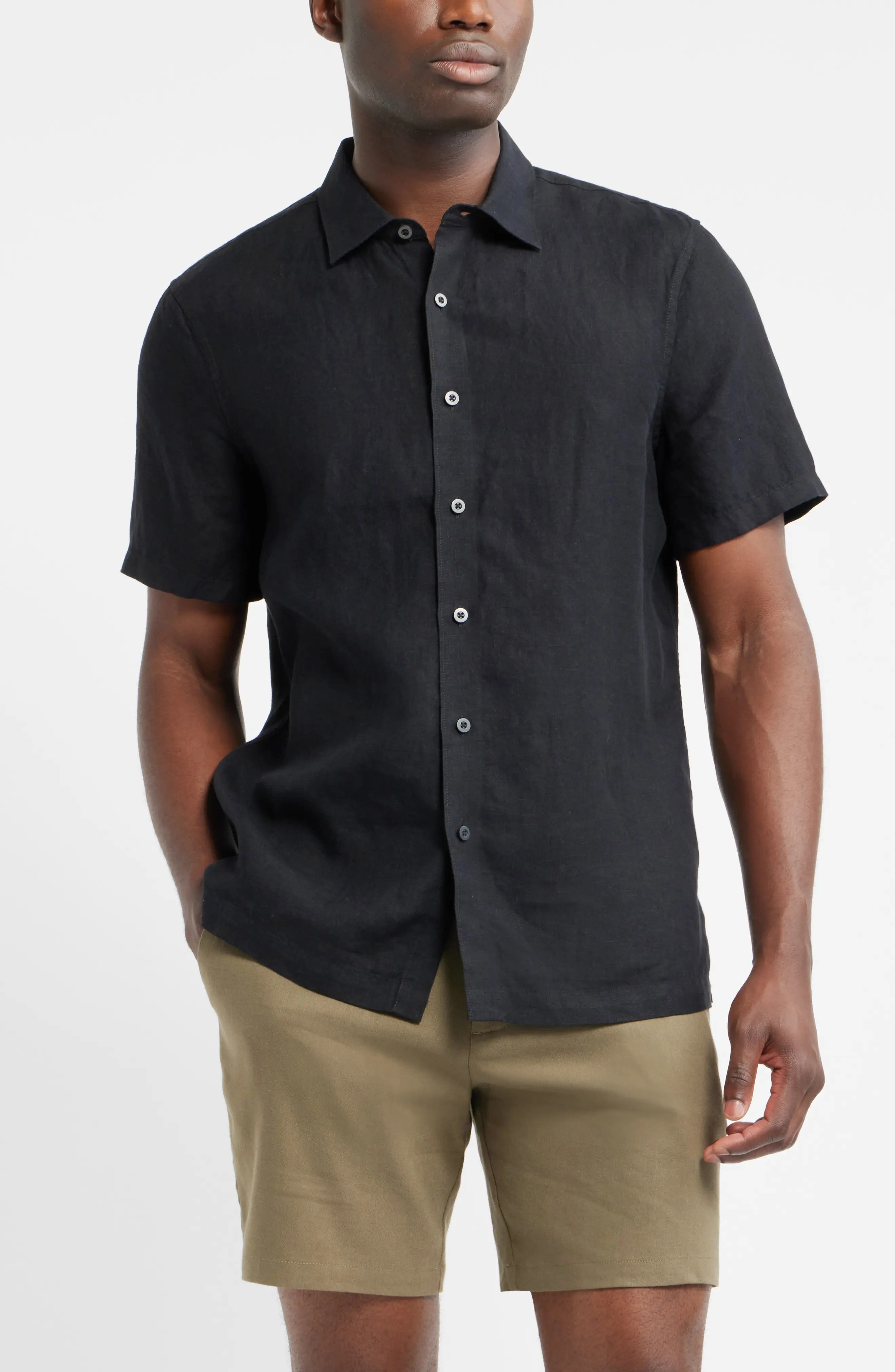 Nordstrom Short Sleeve Linen Button-Up Shirt (Men) | Nordstrom | Nordstrom