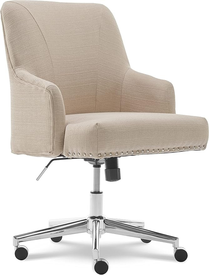 Serta Office Chair in Stoneware Beige | Memory Foam | Height-Adjustable | Chrome-Finished Stainle... | Amazon (US)