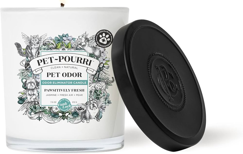 Pet-Pourri Pet Odor Eliminator Candle, Pawsitively Fresh, 7.5 Oz - Jasmine, Fresh Air and Pear (V... | Amazon (US)