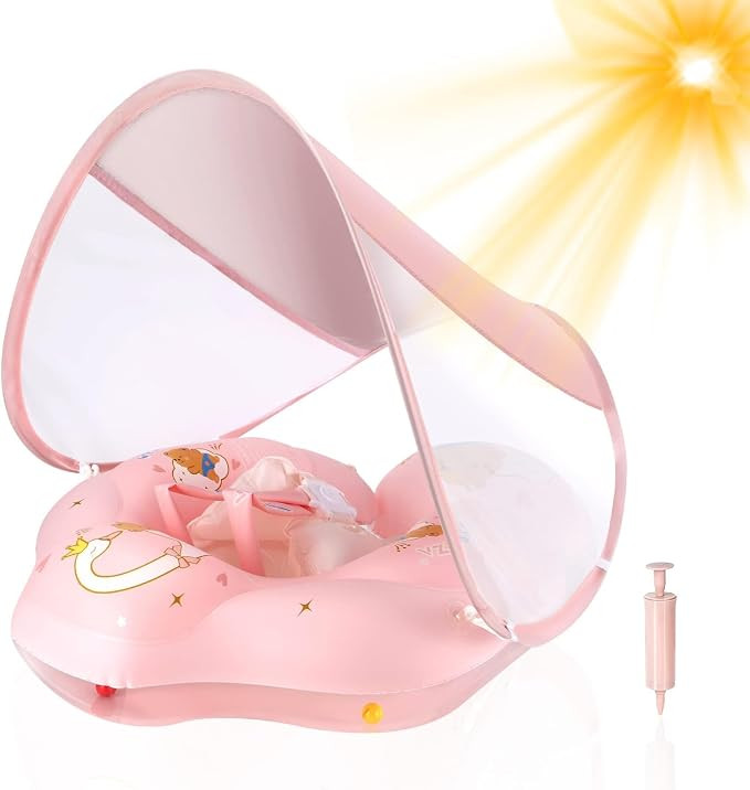 WYRIAZA Baby Float with Canopy UPF50+ Sun Protection for Infant Newborn Toddler Inflatable Swimmi... | Amazon (US)