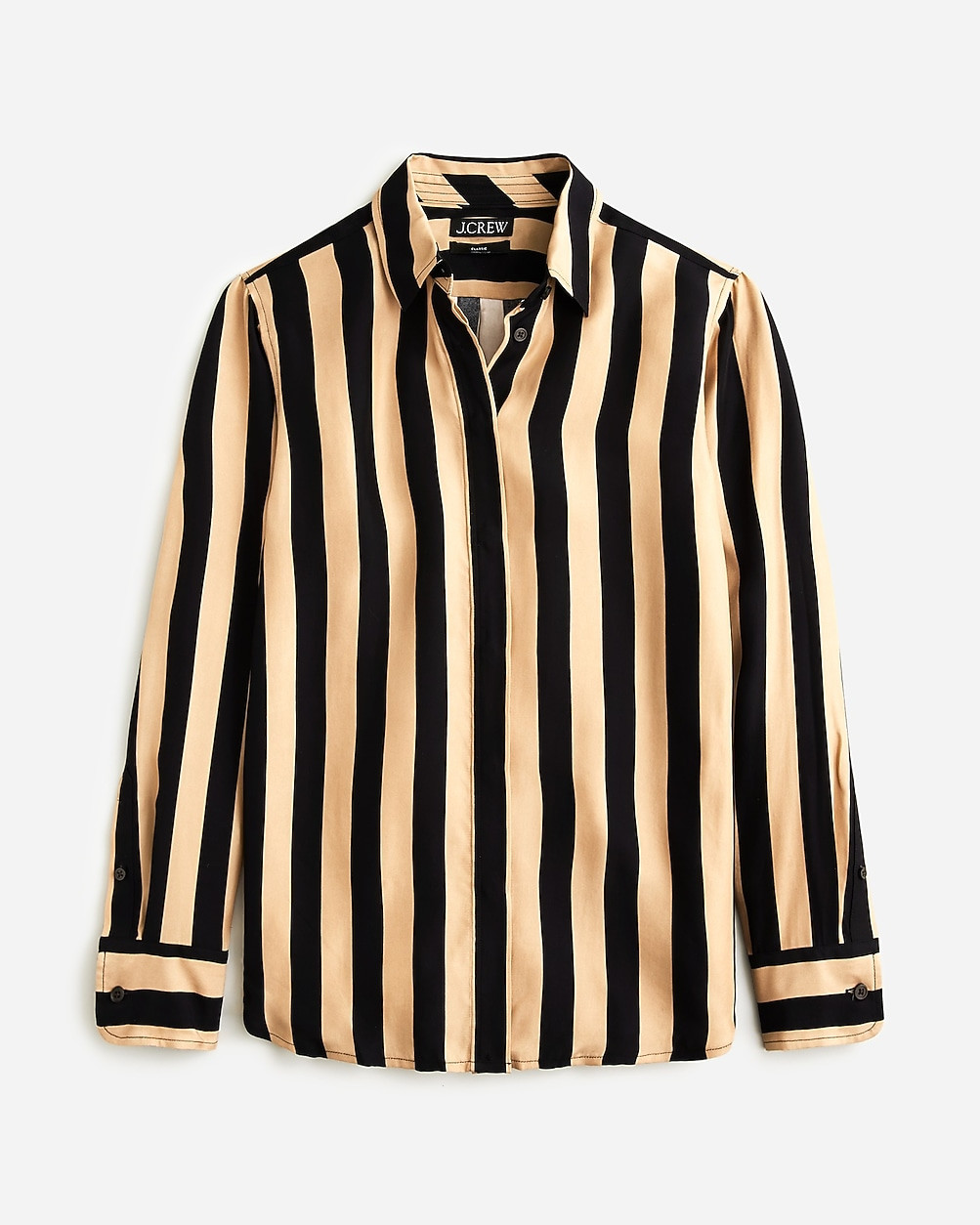 Classic-fit cupro-blend shirt in stripe | J. Crew US