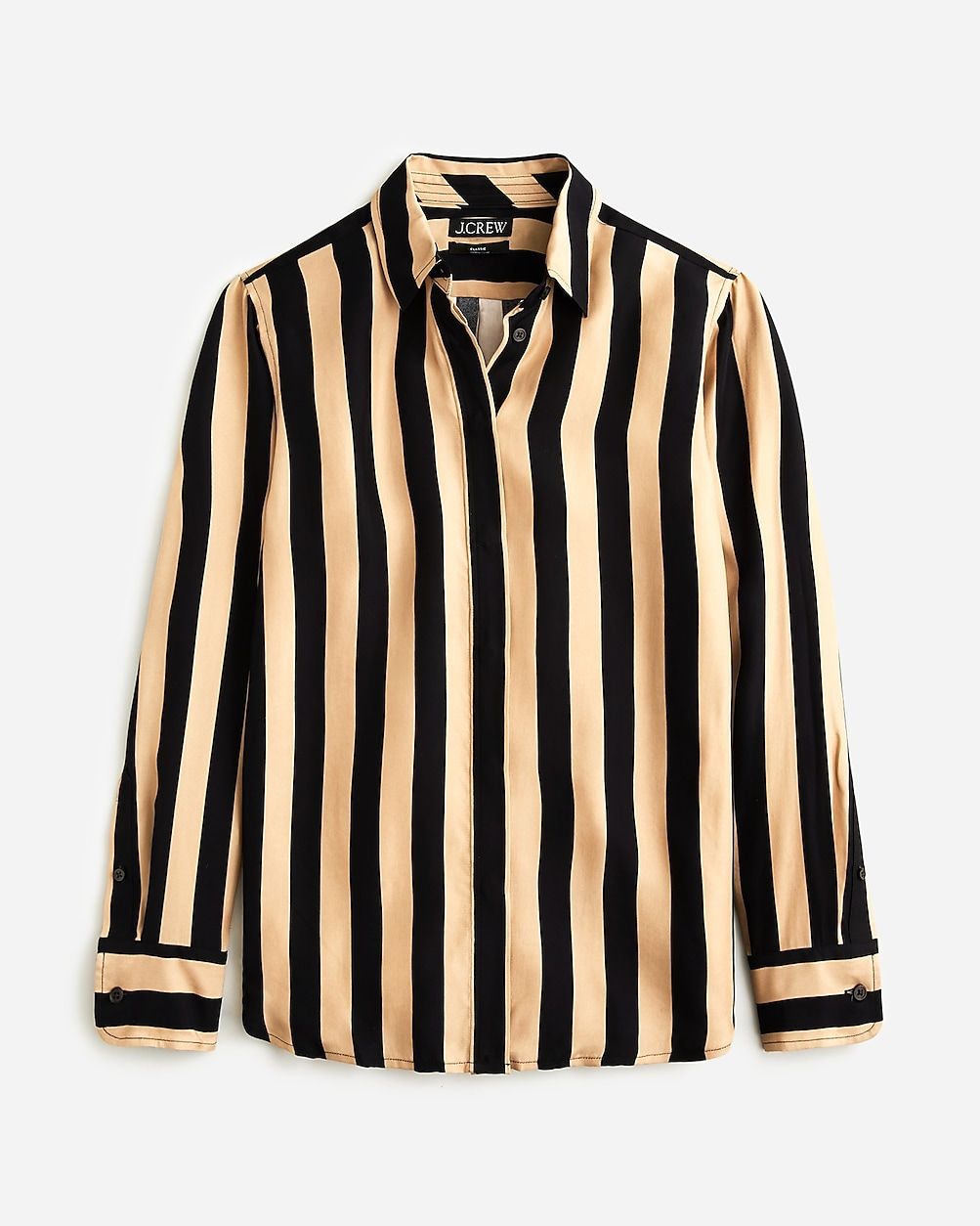 Classic-fit cupro-blend shirt in stripe | J.Crew US