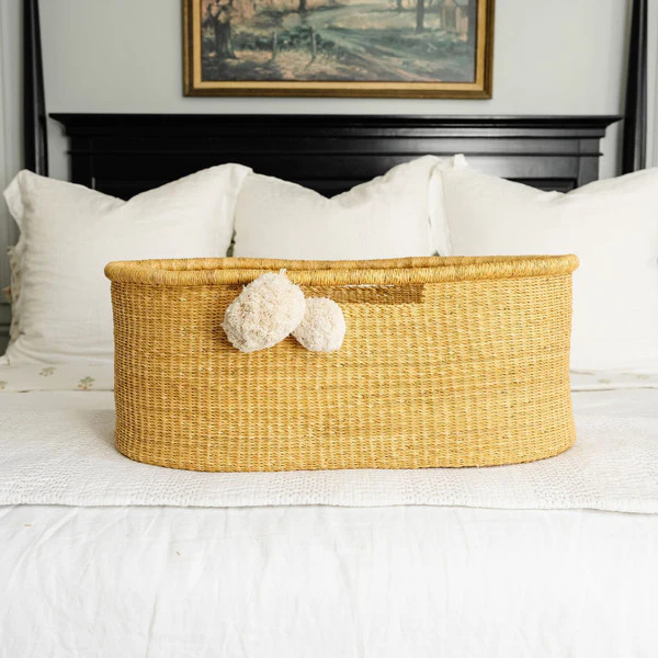 African Moses Basket No HoodInset Handle | Plum+Sparrow