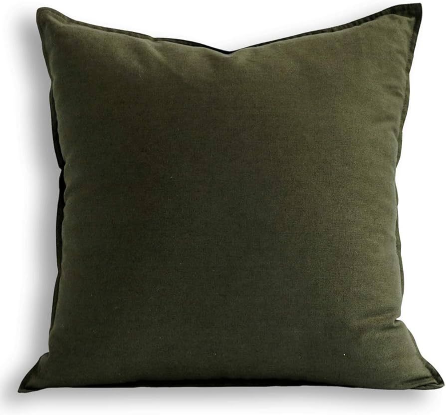 Jeanerlor Decorative Cotton Linen Couch 26"x26" Throw Pillow Case Green for Sofa Durable Classy, ... | Amazon (US)
