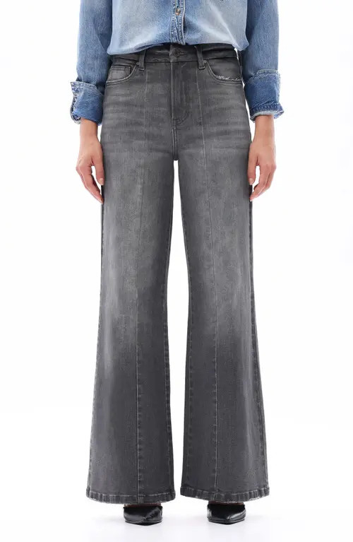 Bayeas Seamed High Waist Wide Leg Jeans in Gray at Nordstrom, Size 27 | Nordstrom