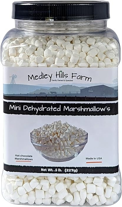 Vanilla mini dehydrated marshmallows in Reusable Container by Medley hills farm - mini marshmallo... | Amazon (US)