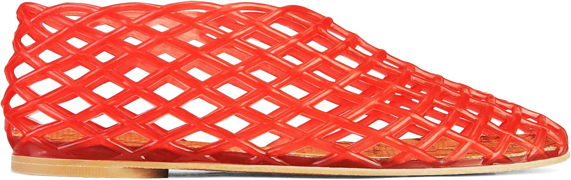 Jelly Mesh Ballet Flats for Women Clear Hollow Jellies Flat Sandals Round Toe Slip On Beach Balle... | Amazon (US)