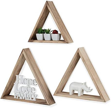 Rustic State Dante Wall Mount Triangle Wooden Box Geometric Floating Shelf Distressed Walnut Vary... | Amazon (US)